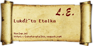 Lukáts Etelka névjegykártya